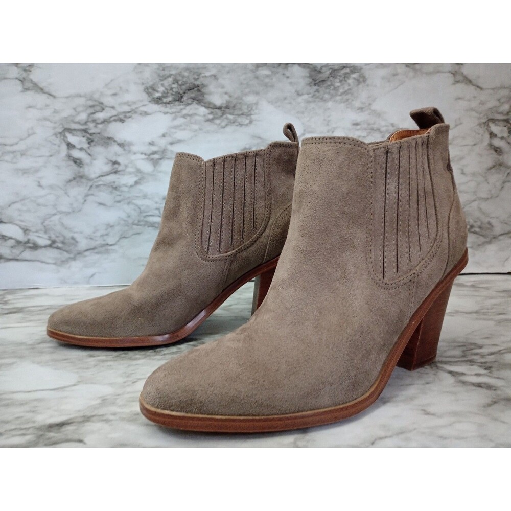 Nine West Faux Suede Grey Ankle Boots Size 6.5M